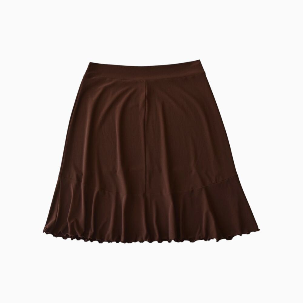 Y2K Dark Brown Flowy A Line Midi Skirt Size Large - Picture 4 of 4